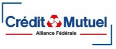 Logo for Crédit Mutuel Alliance Fédérale, a French mutual bank, featuring blue text and a red emblem.