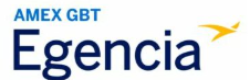 Egencia logo with Amex GBT branding.