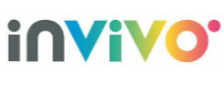 InVivo logo with multicolored letters in gray, teal, green, yellow, and red hues