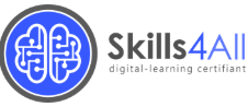 Skills4All logo: blue brain icon inside a gray circle next to the 'Skills4All' wordmark